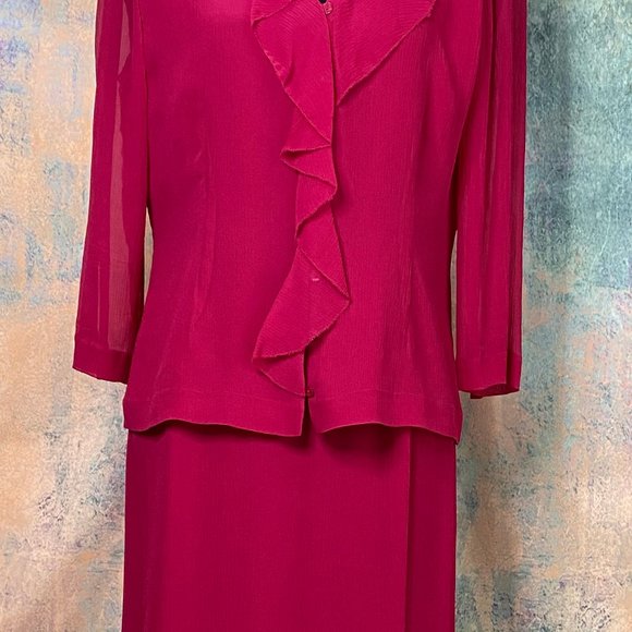 📌 cynthia howie Retro Silk Skirt Set Top & Skirt - Picture 3 of 15